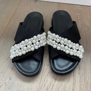 Simone Rocha satin beaded flat sandals